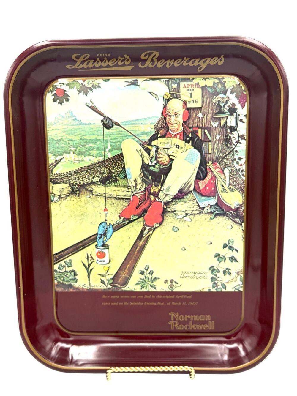 Norman Rockwell Limited Edition 1977 April Fool's Day Collectors Tray
